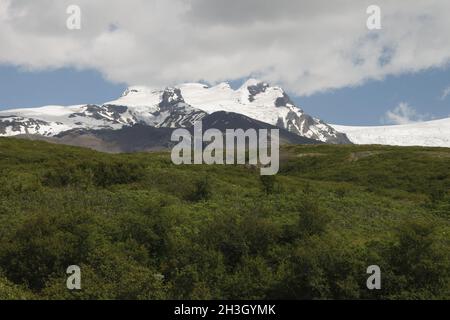 Gipfel mit Blick auf Skaftafell. Nationalpark VatnajÃ¶kull (der größte Nationalpark Europas) Stockfoto