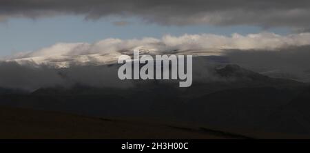 MÃ½rdalsjÃ¶Kull-Eiskappe - der viertgrößte Gletscher Islands mit einer Fläche von etwa 600 Quadratkilometern. MÃ½rdalshreppur munici Stockfoto