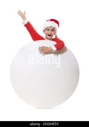 Junge hält ein Plakat Stockfoto