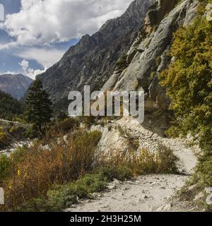 Weg in das Tal des Bhagirathi Stockfoto