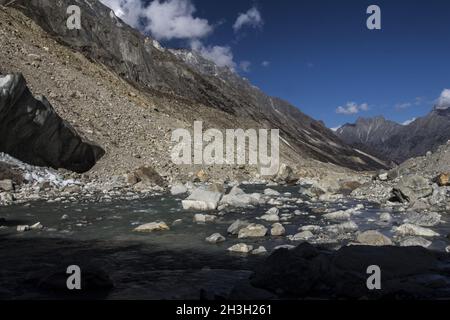 Bhagirathi Fluss in Gaumukh Stockfoto