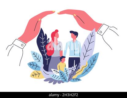 Familienversicherung Abstract Konzept Medizin und Gesundheitssicherheit Stock Vektor