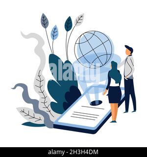 Künstliche Intelligenz Smart Internet Surfen oder Web-Suche Stock Vektor