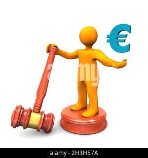 Übungspuppe Hammer Euro Stockfoto