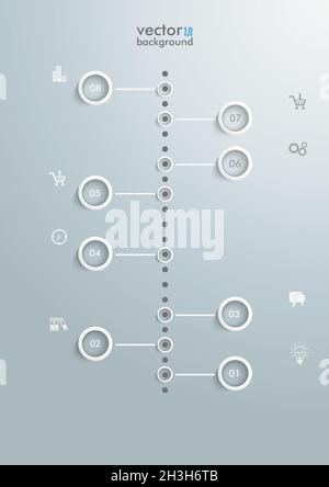 White Circles Timeline Infografik Stockfoto