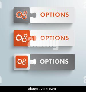 Button Puzzles Options PIAD Stockfoto