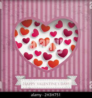 Vintage Valentine Hintergrund Streifen Stockfoto