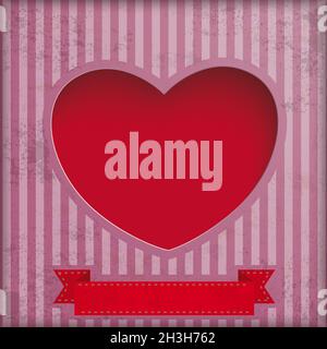Vintage Rot Herz Hintergrund Stockfoto