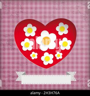 Vintage Muttertag Hintergrund Weiße Blumen Stockfoto