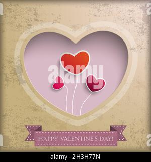 Vintage Valentine Hintergrund Stockfoto