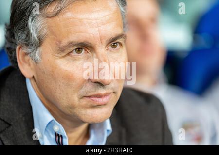 Villarreal, Spanien. Oktober 2021. Francisco Javier Pereira von Levante UD gesehen während der spanischen La Liga, Fußballspiel zwischen Levante UD und Atletico de Madrid im Ciutat de Valencia Stadion in Valencia. (Endergebnis; Levante UD 2:2 Atletico de Madrid) Credit: SOPA Images Limited/Alamy Live News Stockfoto