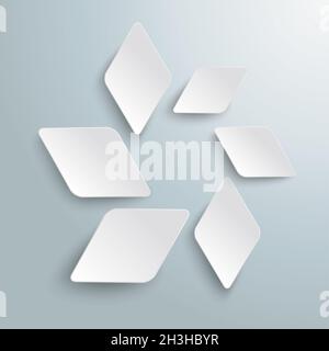 Weiße Rhombusstücke abstrakte grafische PIAD Stockfoto