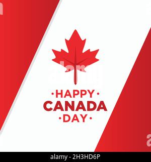 Happy Canada Tag Hintergrund mit roten Ahornblatt Vektorbild. Vektorgrafik EPS.8 EPS.10 Stock Vektor