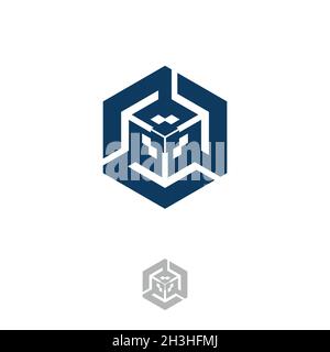 Abstraktes rotierendes Sechseck-Tech-Vektordesign. Flaches Vektor-Symbol-Design Illustration. Vektorgrafik EPS.8 EPS.10 Stock Vektor