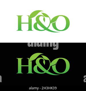 Kreatives Design Buchstabe H&O Design Symbol mit Blatt für Ihr bestes Business Symbol. Vektorgrafik EPS.8 EPS.10 Stock Vektor