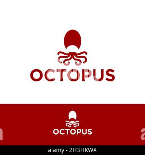 Abstrakter Vektor Octopus Symbol Design Element. Octopus Silhouette Symbol auf weißem Hintergrund isoliert. Vektorgrafik EPS.8 EPS.10 Stock Vektor