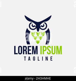 Einfaches Design Eule Maskottchen Design Symbol. Vektorgrafik EPS.8 EPS.10 Stock Vektor