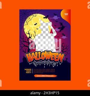 Handgezeichnete halloween Party vertikale Poster Vorlage Stock Vektor
