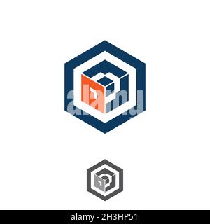 Abstraktes und einfaches Hexagon Tech Vektor-Design. Flaches Vektor-Symbol-Design Illustration. Vektorgrafik EPS.8 EPS.10 Stock Vektor