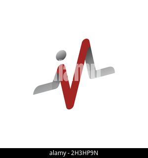 Abstract IV Buchstaben Form Puls auf dem weißen Hintergrund. Vektorgrafik EPS.8 EPS.10 Stock Vektor