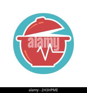 Schüssel-Symbol mit Puls isoliert auf weißem Hintergrund aus der Lebensmittelsammlung. Bowl Icon trendy und moderne Schüssel Symbol. Vektorgrafik EPS.8 EPS.10 Stock Vektor
