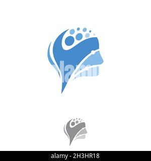 Human Think Health, Spirit and Success Logo Design Inspiration auf weißem Hintergrund. Vektorgrafik EPS.8 EPS.10 Stock Vektor