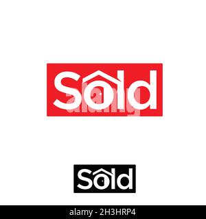 Verkauft Symbol isoliert auf weißem Hintergrund aus Immobilien Sammlung. Vektorgrafik EPS.8 EPS.10 Stock Vektor