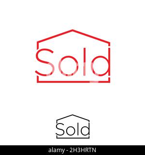 Verkauft Brief mit roter Farbe flach Konzept-Design einfach. Vektorgrafik EPS.8 EPS.10 Stock Vektor