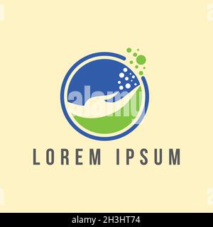 Symbol für das Design mit Handpunkt. Symbol für das Design der Handpflege. Vektorgrafik EPS.8 EPS.10 Stock Vektor