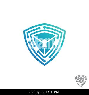 Schild Schutz Tech Symbol Vektor Design Stock. Inspiration für Sicherheitstechniksymbole. Schutztechnologie industriell für Ihr bestes Geschäftssymbol. Vektor i Stock Vektor