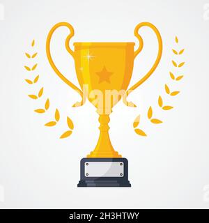 Beste Sammlung Symbol Symbol Meisterschaft oder Wettbewerb Trophäe mit Stern. Gold Cup Trophäe Symbol Symbol in flachem Stil. Vektorgrafik EPS.8 EPS.10 Stock Vektor