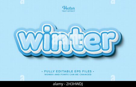 Wintertext-Effekt editierbar eps cc Stock Vektor