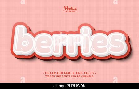 Berries Text Effekt editierbar eps cc Stock Vektor