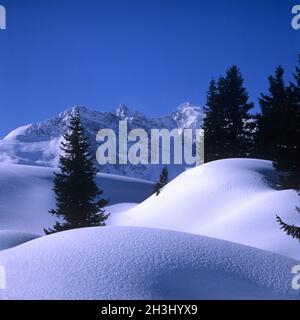 Winterlandschaft, Warth, Arlberg Stockfoto