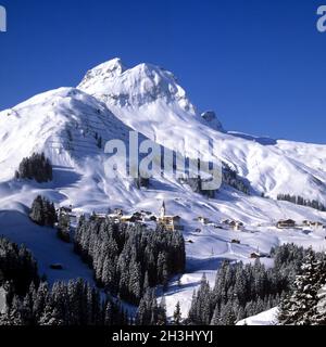 Winterlandschaft, Warth, Arlberg Stockfoto