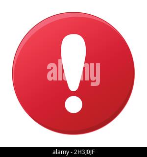 Weißes Ausrufezeichen auf rotem Kreis Symbol Vektor für Grafik-Design, Logo, Website, Social Media, mobile App, UI-Abbildung Stock Vektor