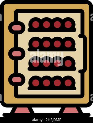 Symbol für Weinkühlschrank. Kontur Wein Kühlschrank Vektor Symbol Farbe flach isoliert Stock Vektor