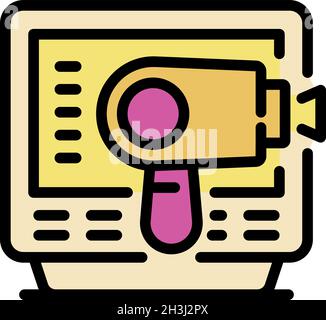 Symbol des Laser-Haarentfernungsmonitors. Umriss Laser Haarentfernung Monitor Vektor Symbol Farbe flach isoliert Stock Vektor