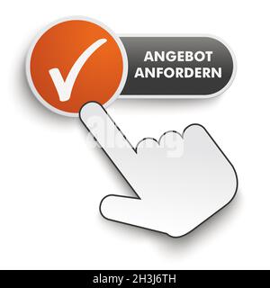 Angebot Anfordern Button Handcursor Stockfoto