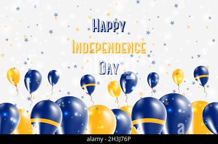 Nauru Independence Day Patriotisches Design. Luftballons in Nauruan National Farben. Happy Independence Day Vektor-Grußkarte. Stock Vektor