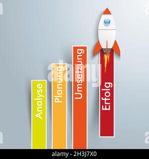 Chart Successful Strategy Rocket Stockfoto