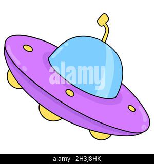 UFO fliegendes Schiff, das zu außerirdischen Außerirdischen gehört Stock Vektor