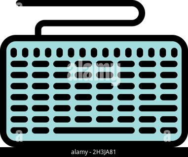 Tastatursymbol der Taste. Kontur-Taste Tastatur Vektor Symbol Farbe flach isoliert Stock Vektor