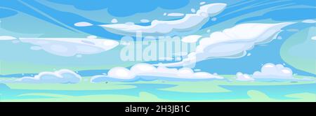 Vektor mit himmelem Hintergrund. Nahtlose Illustration im flachen Design im Cartoon-Stil. Himmlische Atmosphäre. Vektor Stock Vektor