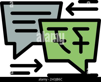 Symbol für Übersetzer-Dolmetscher. Konturübersetzer Interpreter Vektor Symbol Farbe flach isoliert Stock Vektor