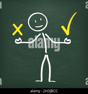 Blackboard Stickman 2 Kommunikationsproblem Stockfoto