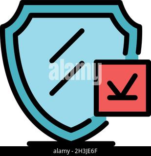 Sicherheitssymbol des Steuerprüfers. Umriss Steuerinspektor Sicherheitsvektor Symbol Farbe flach isoliert Stock Vektor