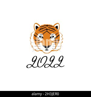 Chinesisches Neujahr 2022, Jahr des Tigers. Stock Vektor