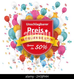 Sale Shield Preis Ballons Prozent Stockfoto