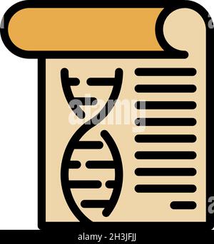 DNA-Berichtssymbol. Kontur dna-Bericht Vektor Symbol Farbe flach isoliert Stock Vektor